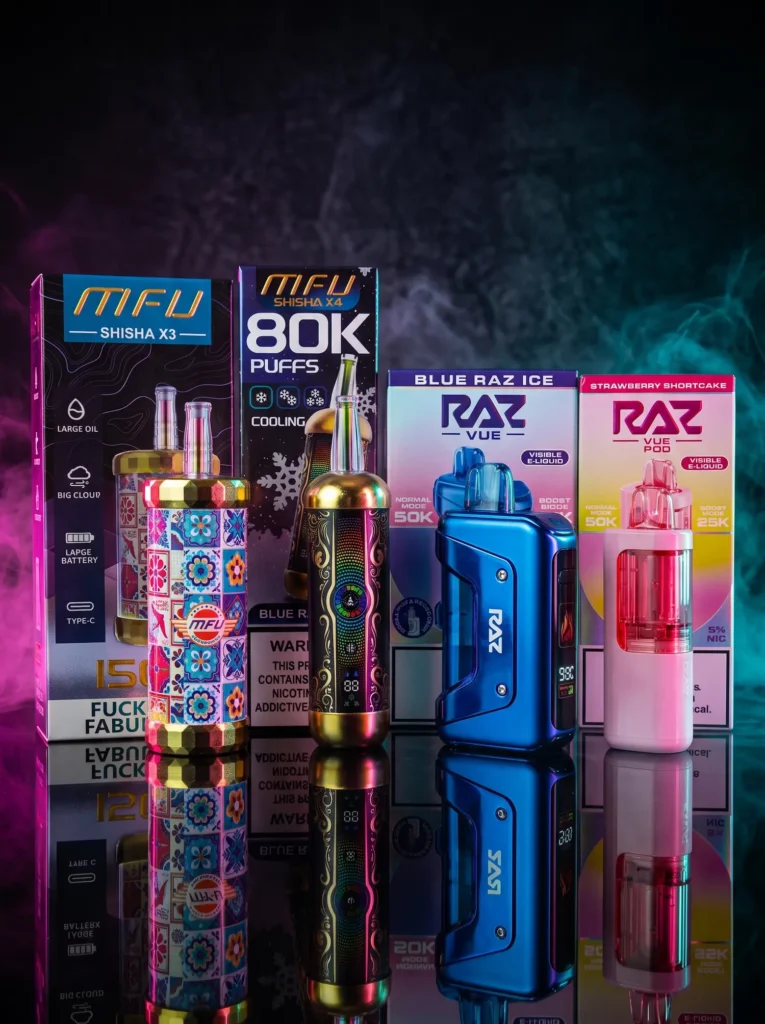 Hookahs and disposable vapes at Westarz Exoticz Miami